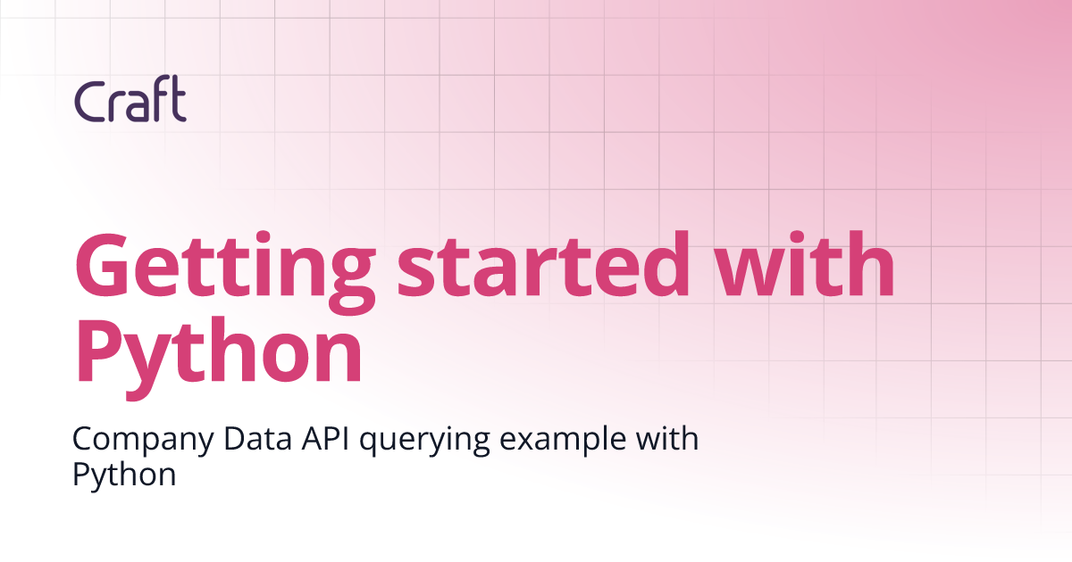 Getting started with Python | Craft API Documentation