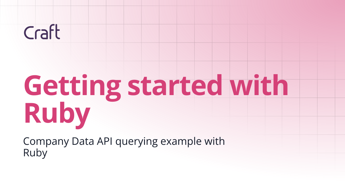 Getting started with Ruby | Craft API Documentation